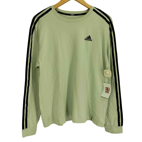 アディダス adidas ESSENTIALS PLUS ルーズフィット スリーストライプス フレンチテリー スウェットシャツ メンズ JPN:M