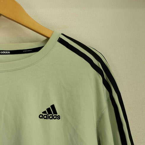 アディダス adidas ESSENTIALS PLUS ルーズフィット スリーストライプス フレンチテリー スウェットシャツ メンズ JPN:M