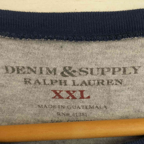 デニムアンドサプライ ラルフローレン DENIM & SUPPLY RALPH LAUREN スカル ライダー プリント ラグランスリーブ Tシャツ メンズ import:XXL
