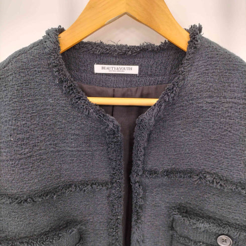 ビューティーアンドユースユナイテッドアローズ BEAUTY & YOUTH UNITED ARROWS コットンツイード ノーカラー ジャケット レディース JPN:M