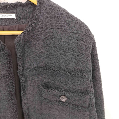 ビューティーアンドユースユナイテッドアローズ BEAUTY & YOUTH UNITED ARROWS コットンツイード ノーカラー ジャケット レディース JPN:M