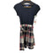 バーバリーブルーレーベル BURBERRY BLUE LABEL コットン チェックスカート 半袖ワンピース レディース 36