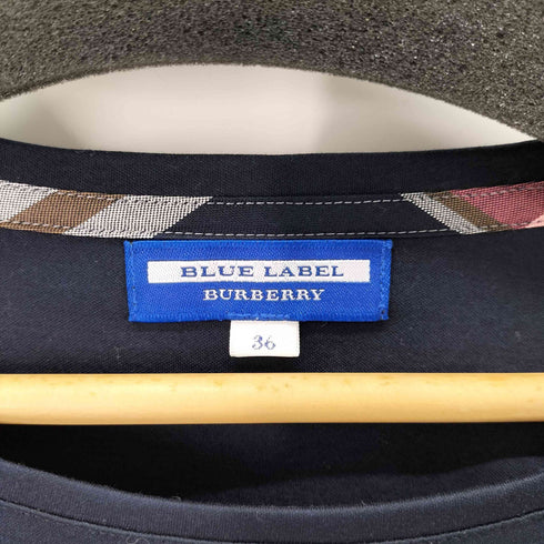 バーバリーブルーレーベル BURBERRY BLUE LABEL コットン チェックスカート 半袖ワンピース レディース 36