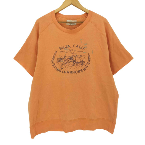 デニムアンドサプライ ラルフローレン DENIM & SUPPLY RALPH LAUREN カットオフ ペンキ加工 半袖 スウェット メンズ import:XXL