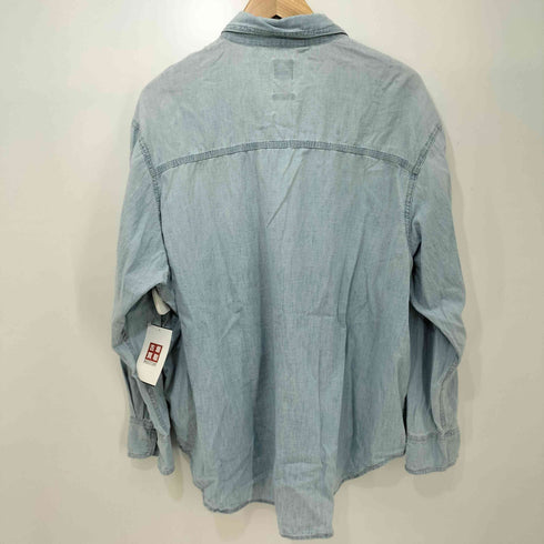 ギャップ Gap 24SS ウォッシュウェル シャンブレーデニムビッグシャツ レディース import:M