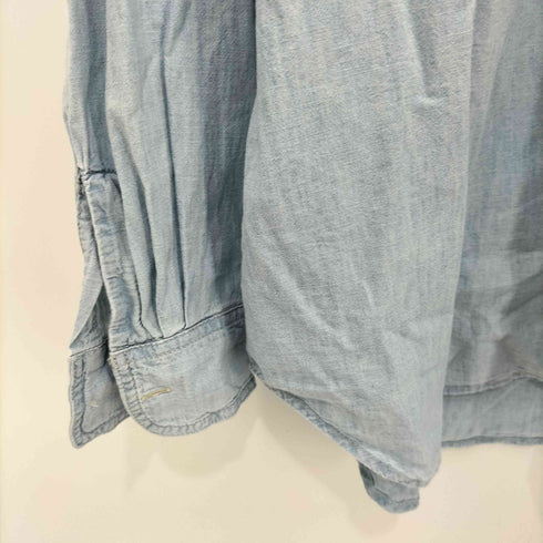 ギャップ Gap 24SS ウォッシュウェル シャンブレーデニムビッグシャツ レディース import:M