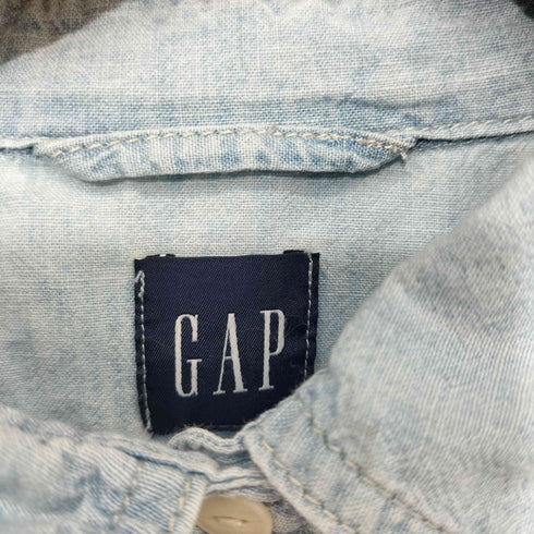 ギャップ Gap 24SS ウォッシュウェル シャンブレーデニムビッグシャツ レディース import:M