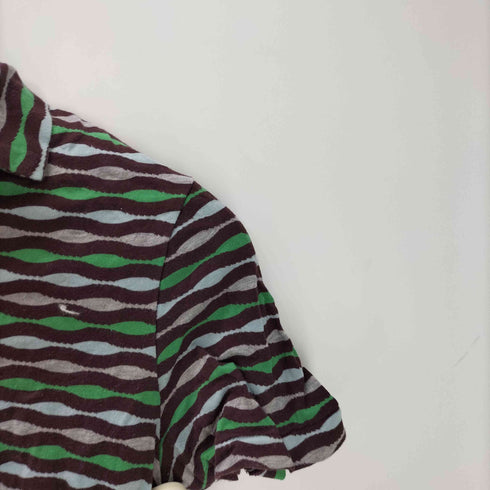 ズッカ ZUCCa マルチカラー 総柄 S/S ポロシャツ レディース