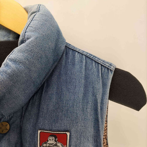 ベンデイビス BEN DAVIS 裏地レオパード デニムライク 中綿ベスト レディース  F