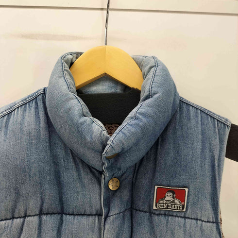 ベンデイビス BEN DAVIS 裏地レオパード デニムライク 中綿ベスト レディース  F