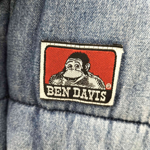 ベンデイビス BEN DAVIS 裏地レオパード デニムライク 中綿ベスト レディース  F