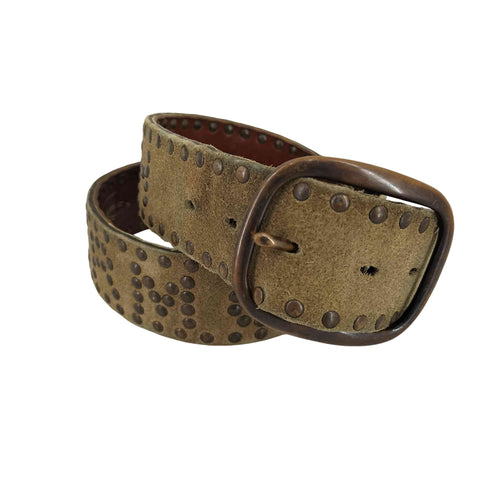 TITO leather メキシコ製 スタッズデザイン レザーベルト メンズ 32