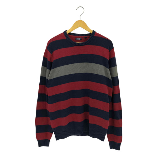 アイゾッド IZOD バングラディシュ製 ボーダー柄デザイン コットンニットセーター メンズ L