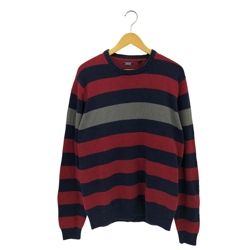 アイゾッド IZOD バングラディシュ製 ボーダー柄デザイン コットンニットセーター メンズ L