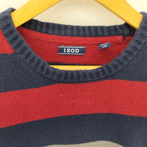 アイゾッド IZOD バングラディシュ製 ボーダー柄デザイン コットンニットセーター メンズ L