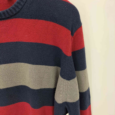 アイゾッド IZOD バングラディシュ製 ボーダー柄デザイン コットンニットセーター メンズ L