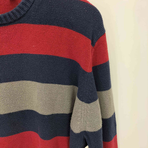 アイゾッド IZOD バングラディシュ製 ボーダー柄デザイン コットンニットセーター メンズ L