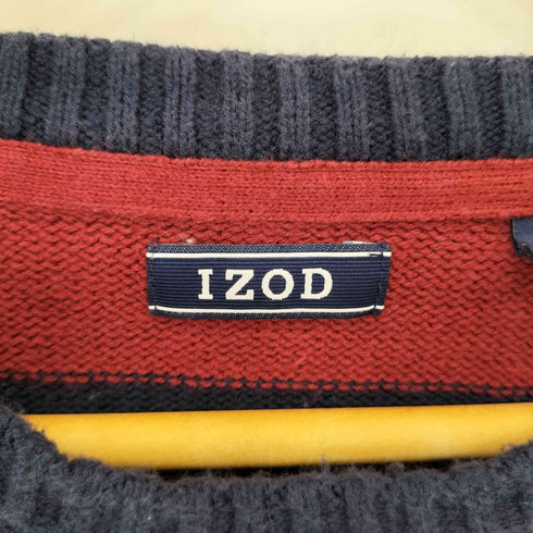 アイゾッド IZOD バングラディシュ製 ボーダー柄デザイン コットンニットセーター メンズ L