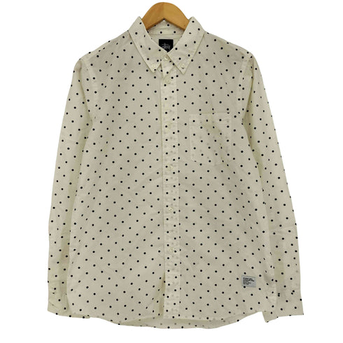 ステューシー Stussy ドット柄 ワンポイント刺繍 長袖ボタンダウンシャツ メンズ import:S