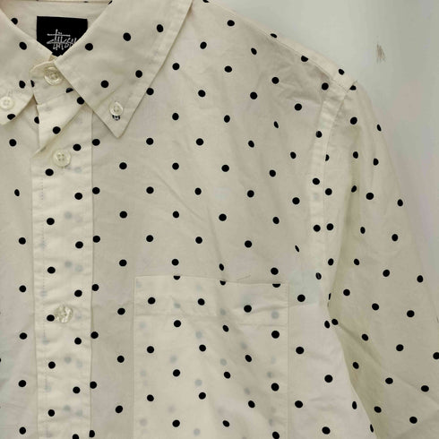 ステューシー Stussy ドット柄 ワンポイント刺繍 長袖ボタンダウンシャツ メンズ import:S