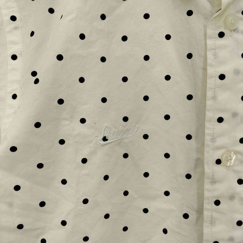 ステューシー Stussy ドット柄 ワンポイント刺繍 長袖ボタンダウンシャツ メンズ import:S