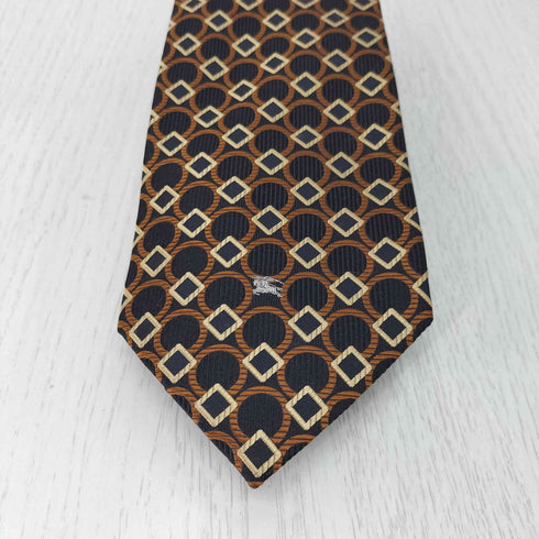 バーバリーズ BURBERRYS 騎士刺繍 総柄シルクネクタイ メンズ