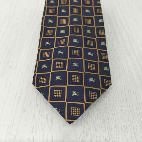 バーバリーズ BURBERRYS 騎士刺繍 総柄シルクネクタイ メンズ