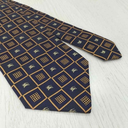 バーバリーズ BURBERRYS 騎士刺繍 総柄シルクネクタイ メンズ