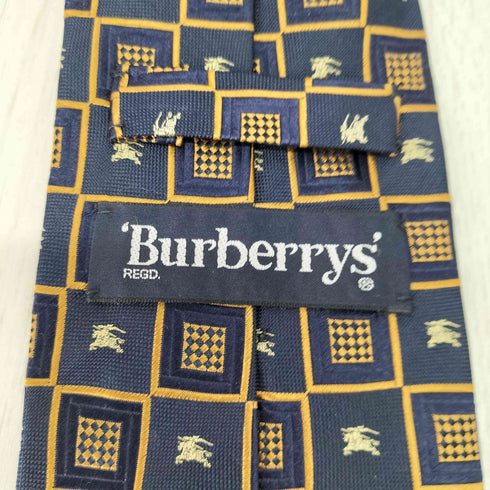 バーバリーズ BURBERRYS 騎士刺繍 総柄シルクネクタイ メンズ