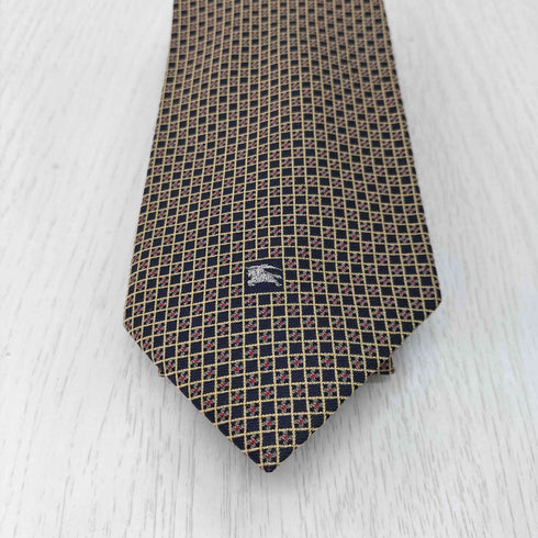バーバリーズ BURBERRYS 騎士刺繍 総柄シルクネクタイ メンズ