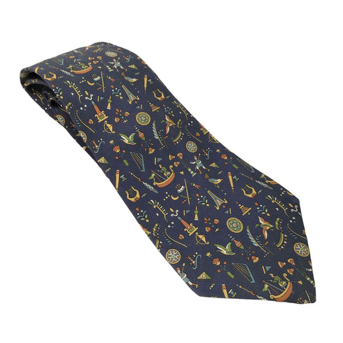 サルヴァトーレフェラガモ Salvatore Ferragamo 総柄シルクネクタイ メンズ