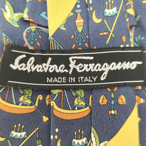 サルヴァトーレフェラガモ Salvatore Ferragamo 総柄シルクネクタイ メンズ