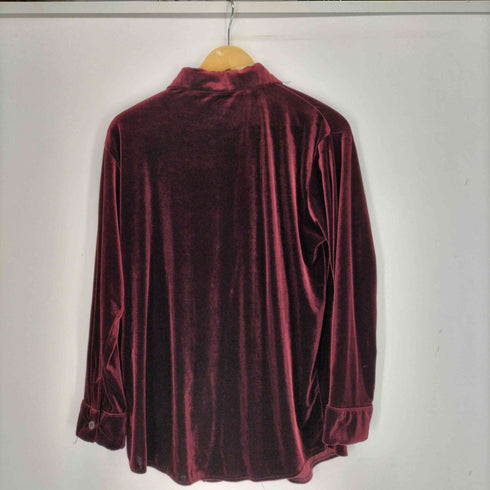 CAROLYN TAYLOR 90S レギュラーカラーL/S ベロアシャツ レディース JPN:S