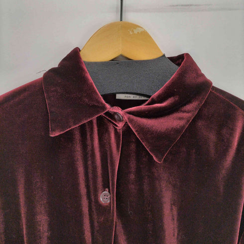 CAROLYN TAYLOR 90S レギュラーカラーL/S ベロアシャツ レディース JPN:S