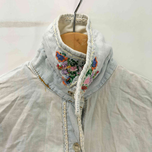 リーバイス Levis 70S 花柄刺繍 装飾 L/S デニムシャツ オレンジタブ レディース