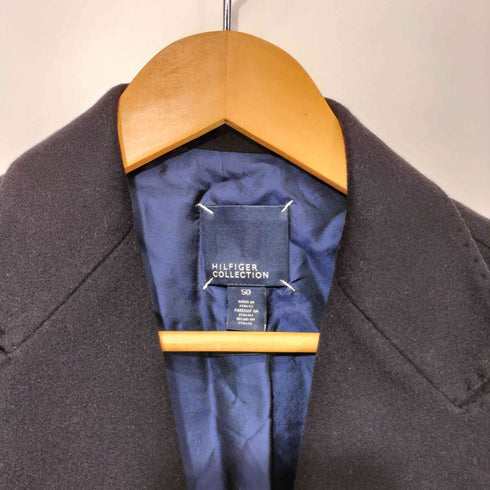 ヒルフィガーコレクション HILFIGER COLLECTION イタリア製 カシミヤ混 ウール 銀ボタン ピークドラペル ダブルブレスト テーラードジャケット メンズ 50