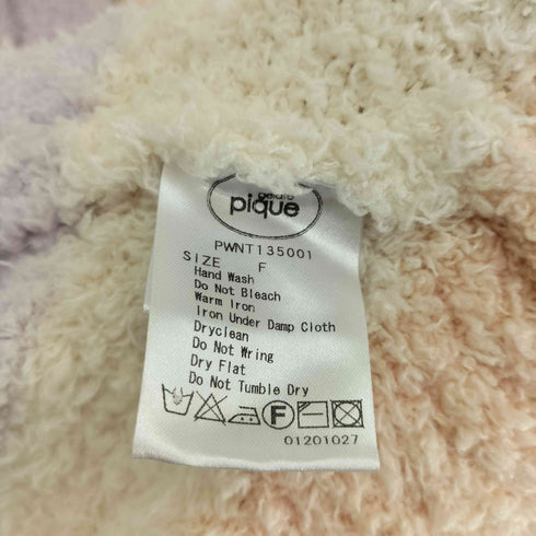 ジェラートピケ gelato pique ロゴ刺繍 ボーダー ジップアップ フーディ レディース FREE