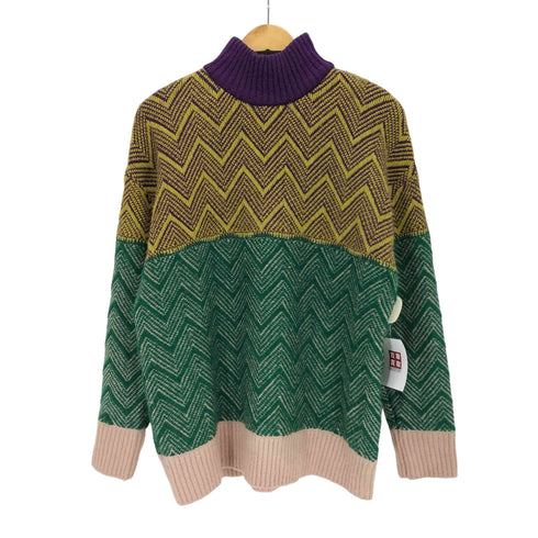 d'zzit 総柄 モヘア混 タートルネックニット レディース XS