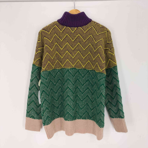 d'zzit 総柄 モヘア混 タートルネックニット レディース XS