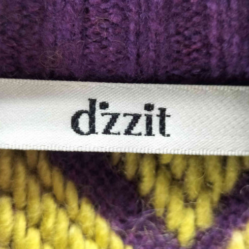 d'zzit 総柄 モヘア混 タートルネックニット レディース XS