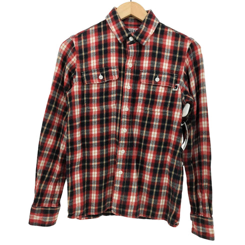 アベイシングエイプパイレーツストア A BATHING APE PIRATE STORE ピスタグ ロゴ 長袖 フランネル チェックシャツ メンズ JPN:XS