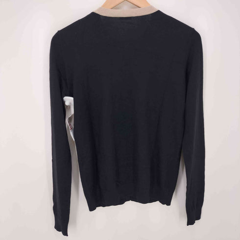 ジルサンダーネイビー JIL SANDER NAVY シルクウール パイピングデザイン クルーネック カーディガン レディース JPN:M