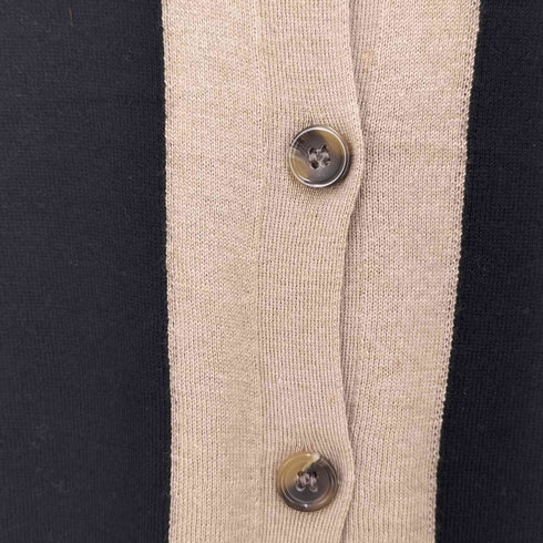 ジルサンダーネイビー JIL SANDER NAVY シルクウール パイピングデザイン クルーネック カーディガン レディース JPN:M