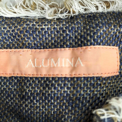 ALUMINA ダメージ加工 フロントプリーツ ノーカラー コート レディース