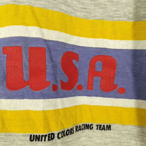 ユナイテッドカラーズオブベネトン UNITED COLORS OF BENETTON 90s 袖&裾シングル イタリア製 プリント クルーネックTシャツ メンズ import:M
