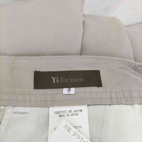 ワイズフォーメン Ys for men リネン混センタープレスワイドチノパンツ メンズ 3