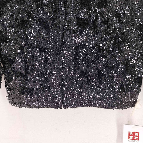 スパンコール ノーカラー ジャケット レディース  40