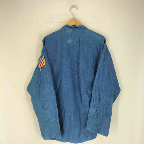 星条旗刺繍デニムシェフジャケット レディース L