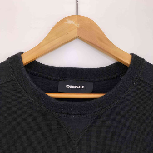 ディーゼル DIESEL リブロゴ 前Vガゼット サーマル ブランク スウェット メンズ import:L