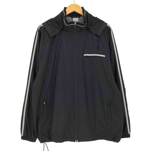 ナイキ NIKE 00s 銀タグ フード着脱可 袖スウォッシュ ハニカムリップストップ ナイロンジャケット 裾ドローコード メンズ import:XL